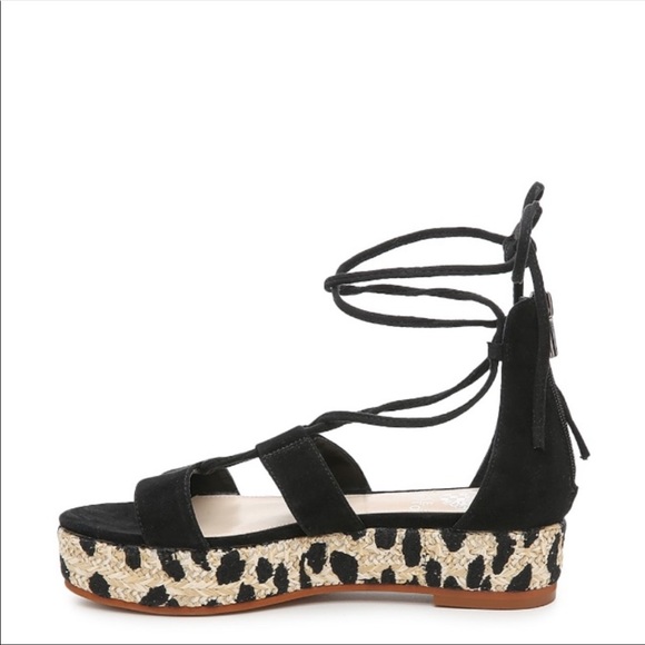 Vince Camuto Women’s Kellia Espadrille Platform Sandal in Black Suede - Picture 3 of 9